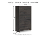Hollivern Dark Gray Twin Panel Storage Bed, Dresser, Mirror and Chest (Online Special Price) - Ornate Home