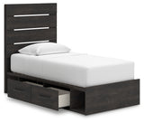 Hollivern Dark Gray Twin Panel Storage Bed, Dresser, Mirror and Chest (Online Special Price) - Ornate Home