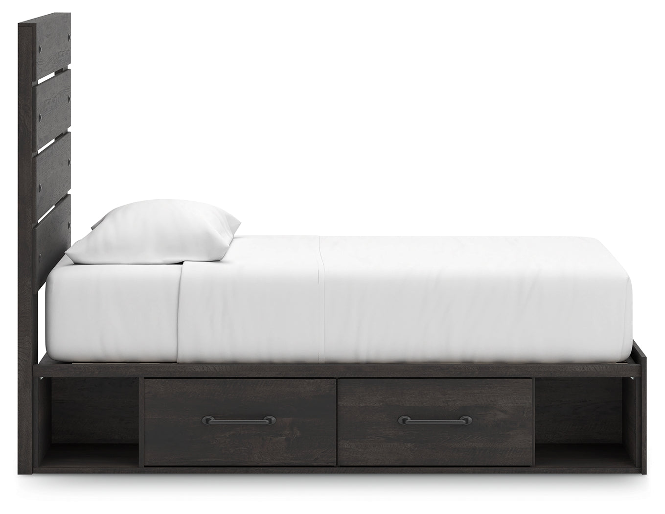 Hollivern Dark Gray Twin Panel Storage Bed, Dresser, Mirror and Chest (Online Special Price) - Ornate Home
