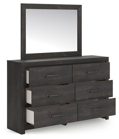 Hollivern Dark Gray Twin Panel Storage Bed, Dresser, Mirror and Chest - Ornate Home