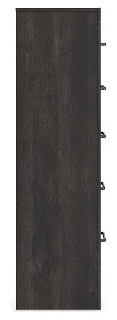 Hollivern Dark Gray Twin Panel Storage Bed, Dresser, Mirror and Chest - Ornate Home