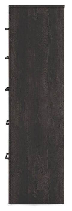 Hollivern Dark Gray Twin Panel Storage Bed, Dresser, Mirror and Chest - Ornate Home
