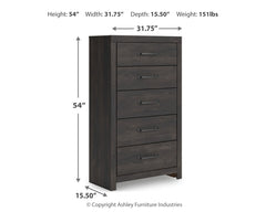 Hollivern Dark Gray Twin Panel Storage Bed, Dresser, Mirror and Chest - Ornate Home