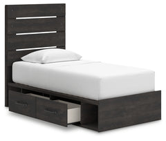 Hollivern Dark Gray Twin Panel Storage Bed, Dresser, Mirror and Chest - Ornate Home