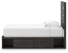 Hollivern Dark Gray Twin Panel Youth Bed w/Storage - Ornate Home
