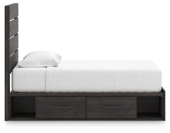 Hollivern Dark Gray Twin Panel Youth Bed w/Storage - Ornate Home