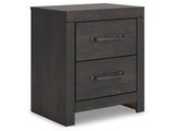 Hollivern Dark Gray Two Drawer Nightstand - Ornate Home