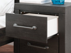 Hollivern Dark Gray Two Drawer Nightstand - Ornate Home