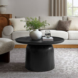 Holloway Black 30" Round Wood Coffee Table - Ornate Home