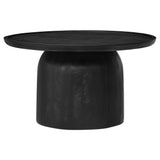 Holloway Black 30" Round Wood Coffee Table - Ornate Home