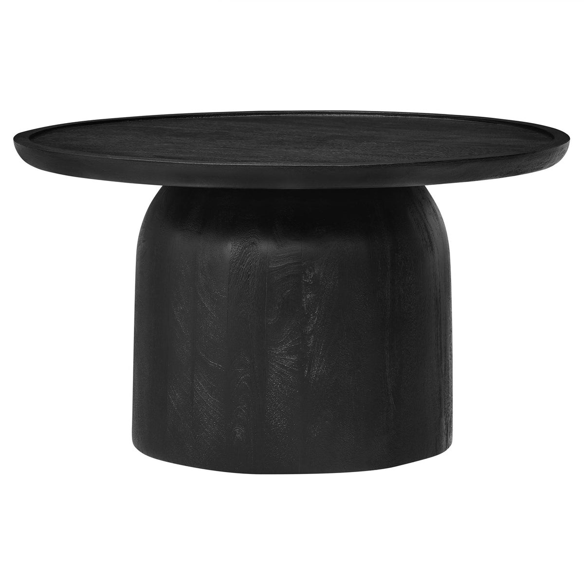Holloway Black 30" Round Wood Coffee Table - Ornate Home