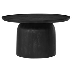 Holloway Black 30" Round Wood Coffee Table - Ornate Home