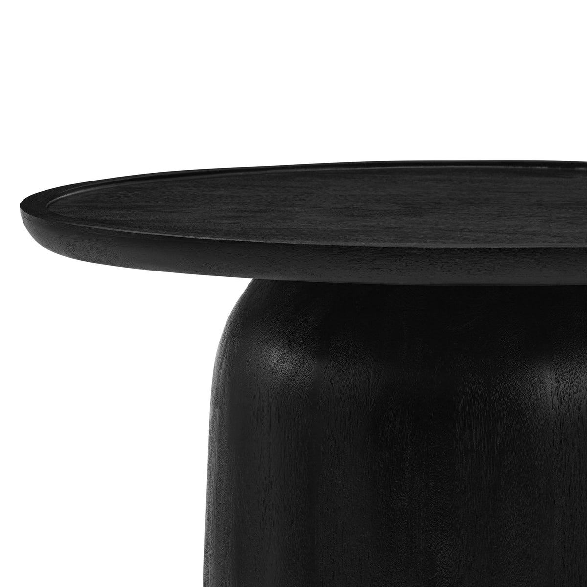 Holloway Black 30" Round Wood Coffee Table - Ornate Home