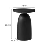 Holloway Black Round Wood Side Table - Ornate Home
