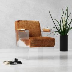 Holloway Brown Cowhide Armchair - Ornate Home