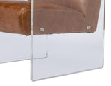 Holloway Brown Leather Armchair - Ornate Home