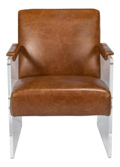 Holloway Brown Leather Armchair - Ornate Home