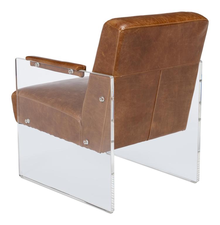 Holloway Brown Leather Armchair - Ornate Home