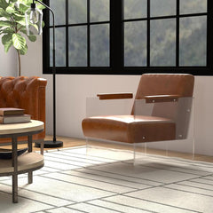Holloway Brown Leather Armchair - Ornate Home