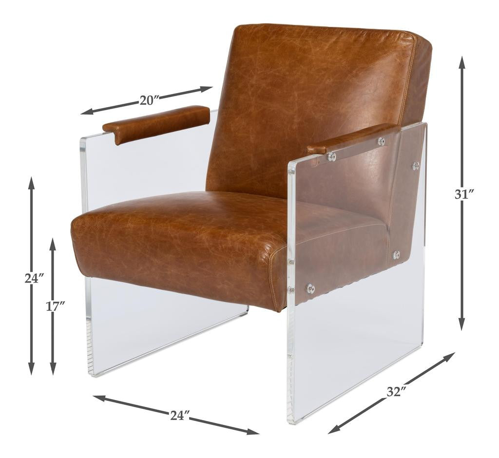 Holloway Brown Leather Armchair - Ornate Home