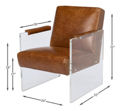 Holloway Brown Leather Armchair - Ornate Home