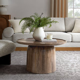Holloway Walnut 30" Round Wood Coffee Table - Ornate Home
