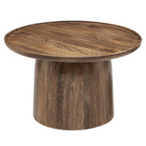 Holloway Walnut 30" Round Wood Coffee Table - Ornate Home