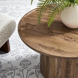 Holloway Walnut 30" Round Wood Coffee Table - Ornate Home
