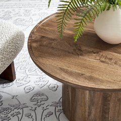 Holloway Walnut 30" Round Wood Coffee Table - Ornate Home