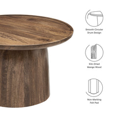 Holloway Walnut 30" Round Wood Coffee Table - Ornate Home