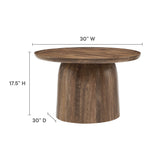 Holloway Walnut 30" Round Wood Coffee Table - Ornate Home