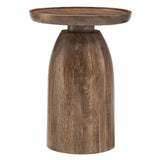Holloway Walnut Round Wood Side Table - Ornate Home