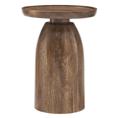 Holloway Walnut Round Wood Side Table - Ornate Home