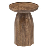 Holloway Walnut Round Wood Side Table - Ornate Home
