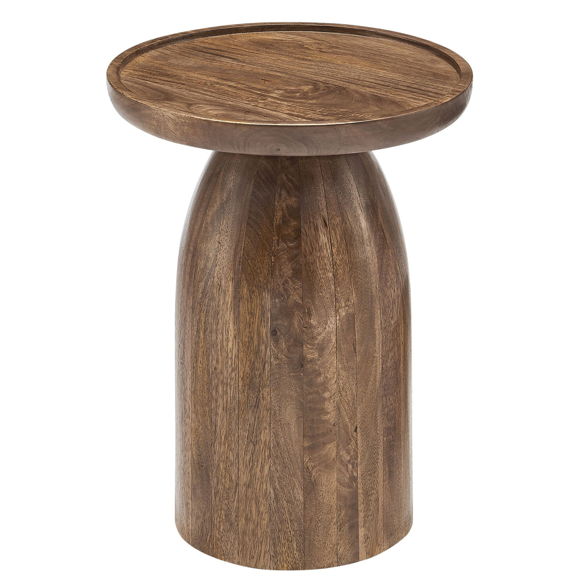 Holloway Walnut Round Wood Side Table - Ornate Home