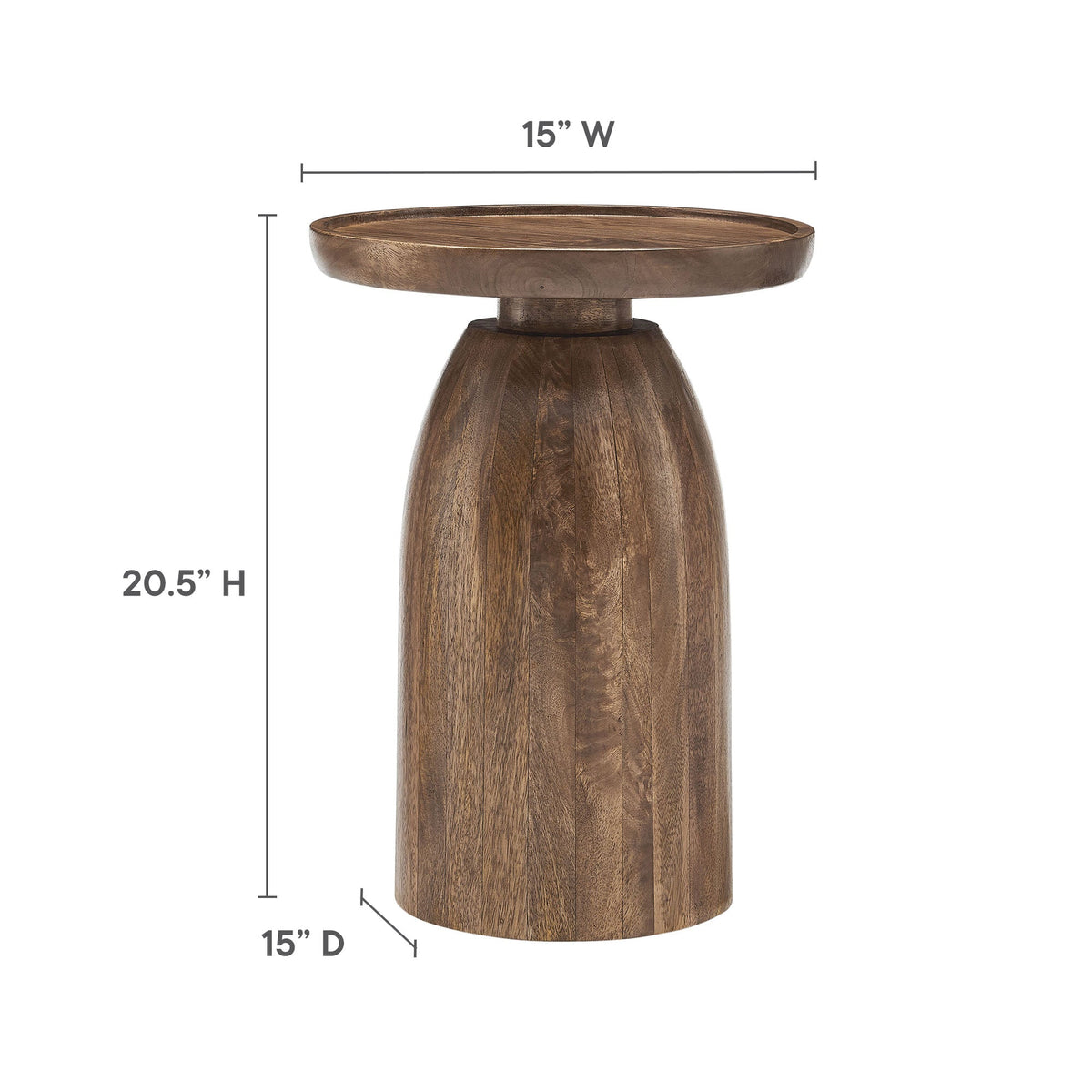 Holloway Walnut Round Wood Side Table - Ornate Home
