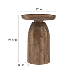 Holloway Walnut Round Wood Side Table - Ornate Home