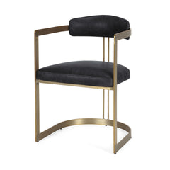 Hollyfield Black/Gold Curved Back Dining Side Chair - Ornate Home