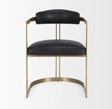 Hollyfield Black/Gold Curved Back Dining Side Chair - Ornate Home