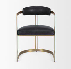 Hollyfield Black/Gold Curved Back Dining Side Chair - Ornate Home