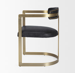 Hollyfield Black/Gold Curved Back Dining Side Chair - Ornate Home