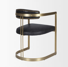 Hollyfield Black/Gold Curved Back Dining Side Chair - Ornate Home