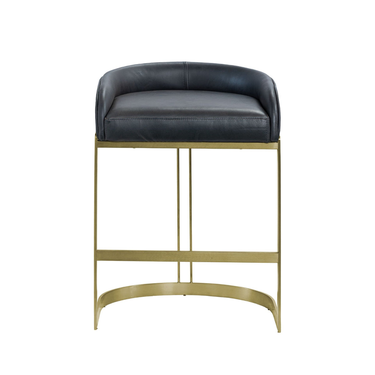 Hollyfield Black/Gold Leather Seat Metal Base Counter Stool - Ornate Home
