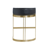 Hollyfield Black/Gold Leather Seat Metal Base Counter Stool - Ornate Home