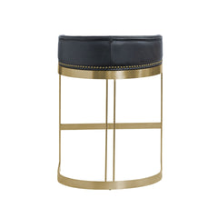 Hollyfield Black/Gold Leather Seat Metal Base Counter Stool - Ornate Home