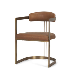 Hollyfield Brown/Gold Curved Back Dining Side Chair - Ornate Home
