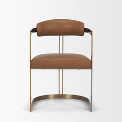 Hollyfield Brown/Gold Curved Back Dining Side Chair - Ornate Home