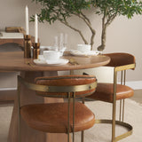 Hollyfield Brown/Gold Curved Back Dining Side Chair - Ornate Home