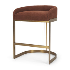 Hollyfield Burgundy/Gold Fabric Seat Metal Base Counter Stool - Ornate Home
