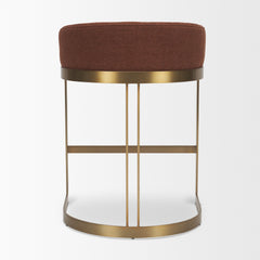 Hollyfield Burgundy/Gold Fabric Seat Metal Base Counter Stool - Ornate Home